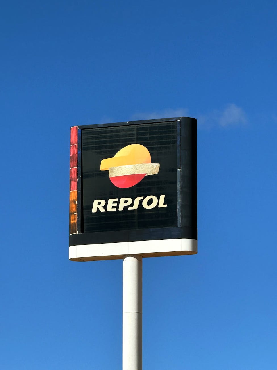 repsol gas station sign in valencia spain